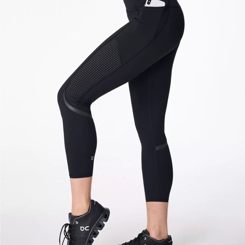 Sweaty Betty Women's Zero Gravity High Waisted 7/8 Running Leggings Black Small